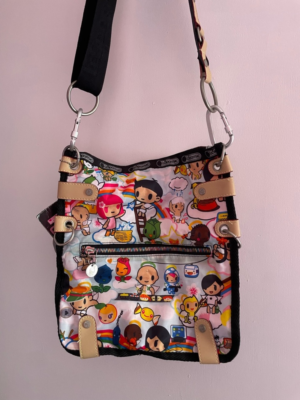 VINTAGE Y2K LeSportsac x Tokidoki Print Crossbody Bag Purse Multicolor - Picture 2 of 3